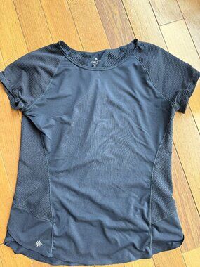 Athleta Navy Short Sleeve Running/Cycling Shirt